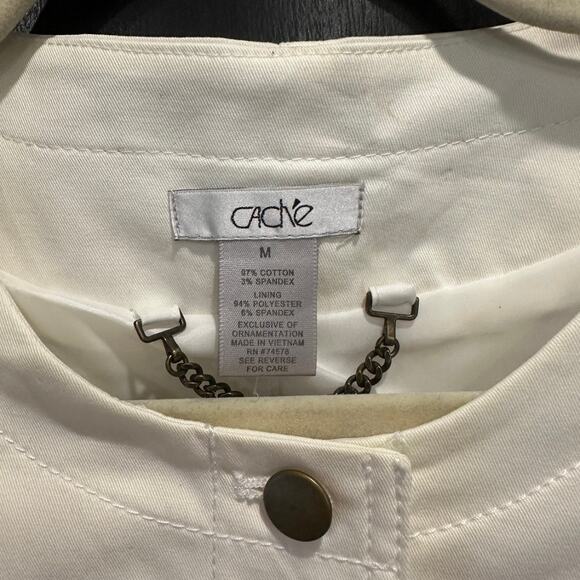 Cache NWT Y2K Cropped Utility Jacket Cream Size Small - Picture 9 of 9
